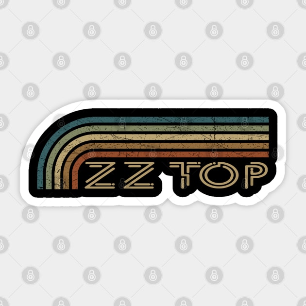 ZZ Top Retro Stripes Sticker by paintallday